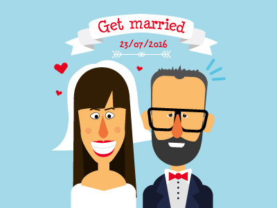 Katia & Luca Get married! cartoon character comics couple funny getmarried illustration love married picture vector wedding