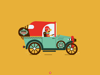 Mini Wagon car character characterdesign font fontstyle illustration lettering logodesign retro vector vintage wagon