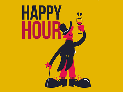 Happy Hour aperitivo cartoon character chic comics happyhour smoking vector wine