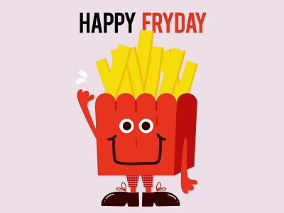 happy fryday cartoon character chips comics food foodporn friday fry illustration vector