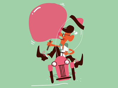 Mr. Bubble Gum art bubble car character gum illustration palette vector vectorart vintage