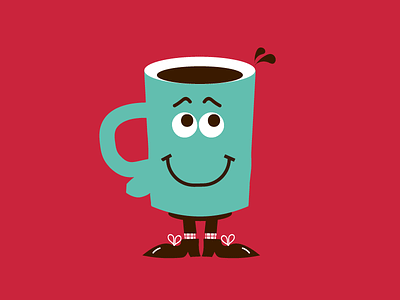 Coffee time art cartoon character coffee comics cup mascotte vector