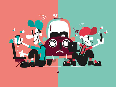 illustration for "Corriere della Sera" car cartoon character comics comunication editorial illustration vector