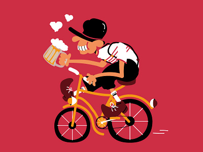 I Love Beer art beer bike blonde cartoon character comics digital illustration oktoberfest run vector