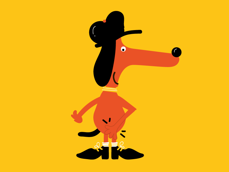 HOT dog! cartoon character comics crazy dog hotdog illustration porn vector