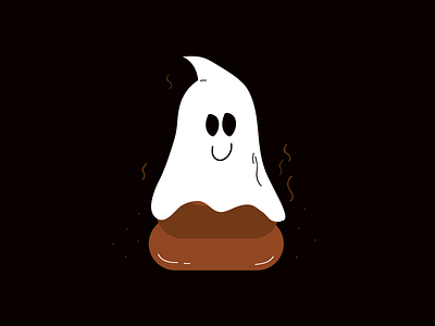 Ghost shit cartoon character comics friend ghost halloween halloween2017 illustration