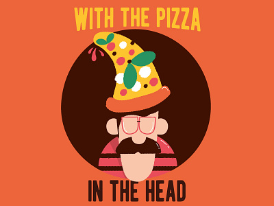 With Pizza .. In The Head! :) avatar cartoon character comics food fun illustration love pizza smile stickermule vinnyspizza