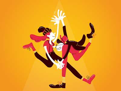 Let's Dance cartoon character comics couple dance illustration love vector