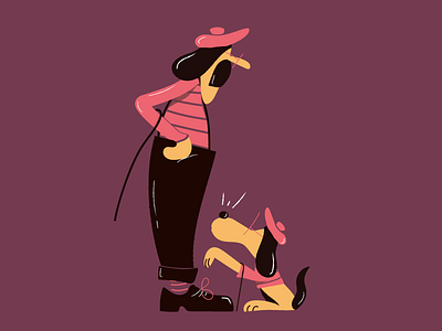 Twins art cartoon character comics dog friends illustration twin vector