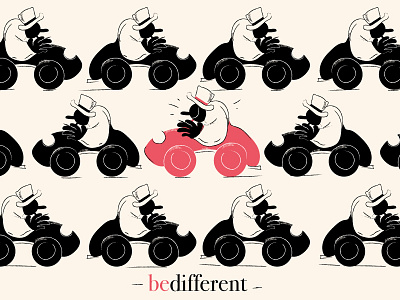 Be different art bedifferent car cartoon comics illustration illustrator pattern texture typography vector vintage