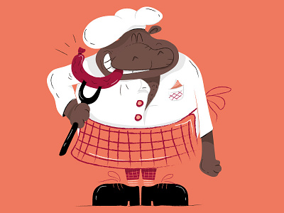 check that it is well done animal art cartoon character chef comics food foodie illustration kitchen tasty vector