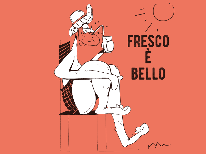 Fresco è bello sea creatures sea creature relax vectorart vector art summer party hipster cartoon character comics cocktail sea summer
