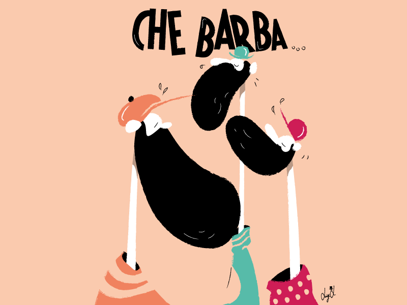 Che barba! cartoon friends vector illustration character art comics character mood hipster beard