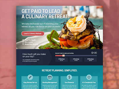 Lead a Retreat Page calculator landing page