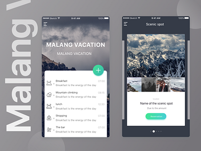 Malang Vacation App application designer holiday ios mobile ui