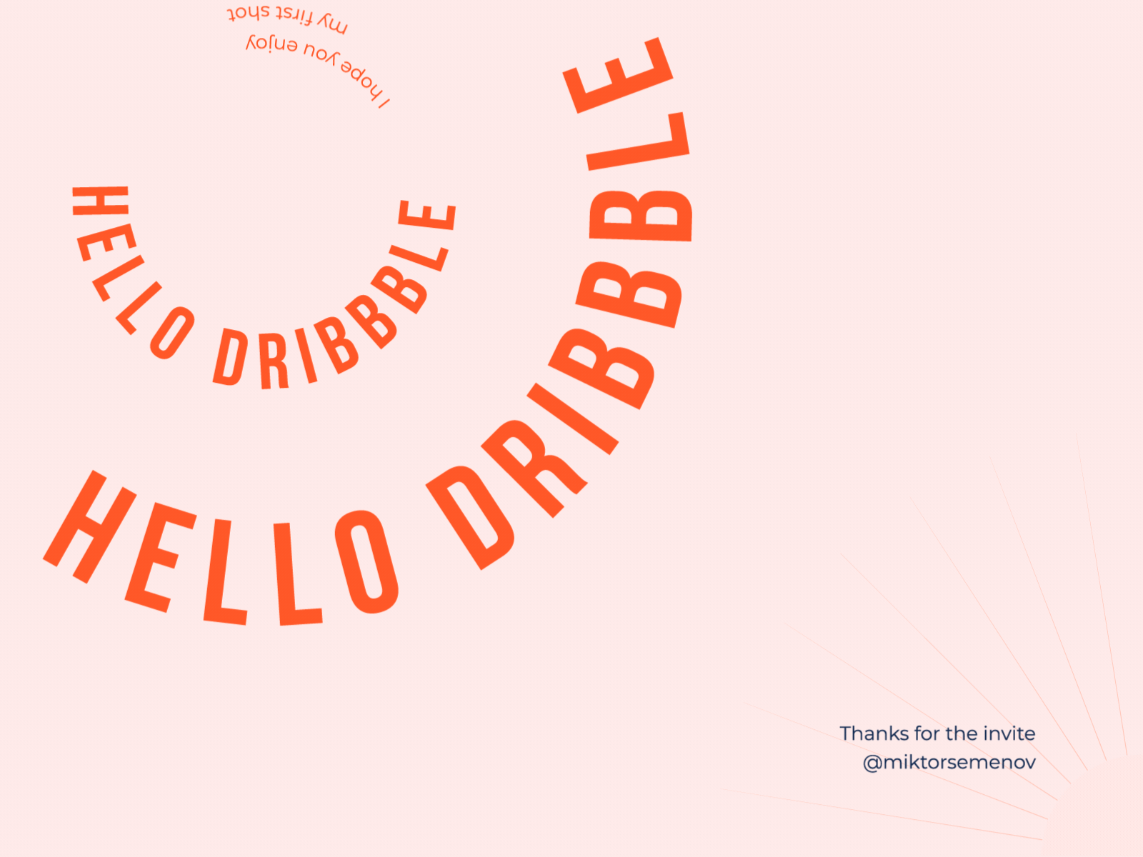 Hello Dribbble! animation hellodribbble typography ui