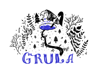 Grula folktale illustration mountain