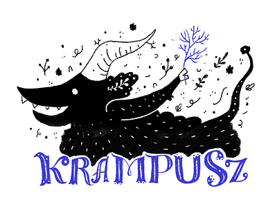 Krampusz folktale illustration krampus