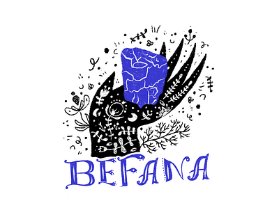 Befana folktale hand illustration