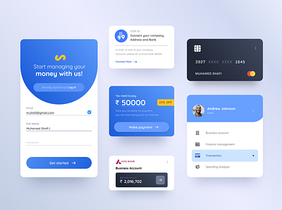 Business Payment App UI blue branding business design figma finance flat graphic design logo minimal payment app ui ux vector