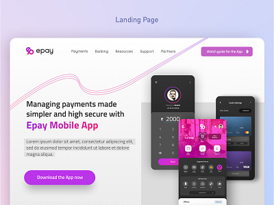 epay - Landing Page for App Promo branding design figma graphic design landing page logo minimal ui vector web web design