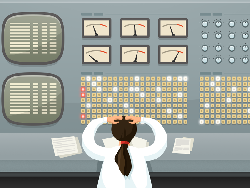 Complex Interface complex complicated difficult nuclear plant reactor power factory industry industrial 70s 80s accident damage failure confusion confused disorientated disorient buttons interface manage computer past chernobyl