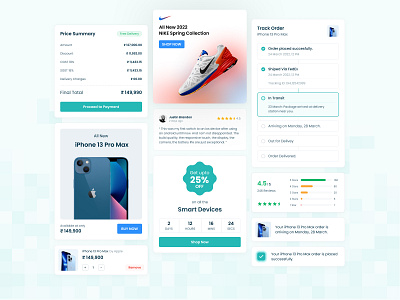 eCommerce Widgets components ecommerce figma mobile ui online store shop web ui widgets