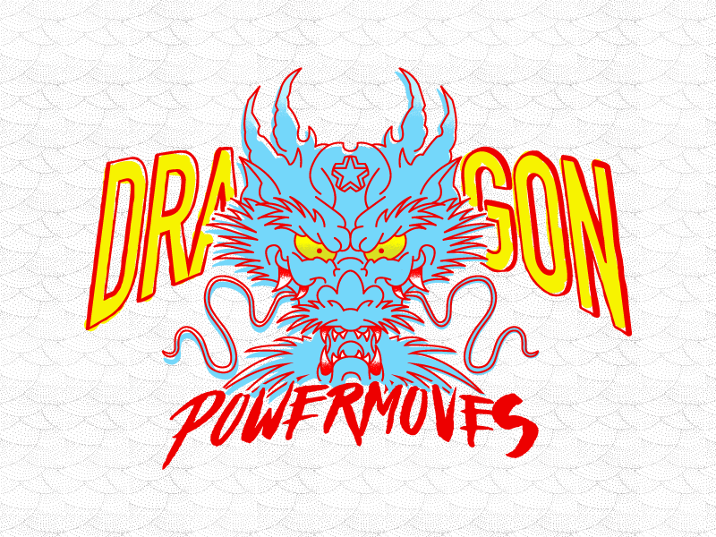 Dragon Powermoves design dragon illustrator japan moves power t shirt vector
