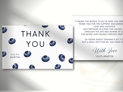 THANK YOU CARD | BRIDAL SHOWERS blue berry bridal showers template thank you card