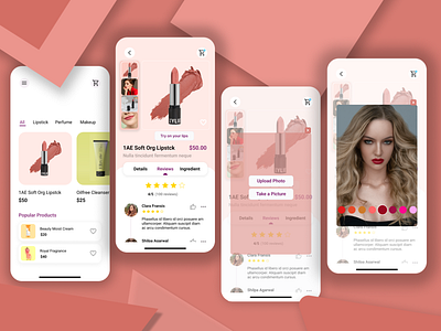 Advanced Makeup App advanced design fashion lipstick makeup mobile app product design ui ux