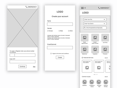 Wireframe - Doctor Booking App doctor booking figma online doctor booking app ui wireframe