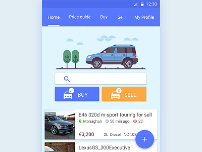 Daily UI #4-Used-Car android car interface second ui used car