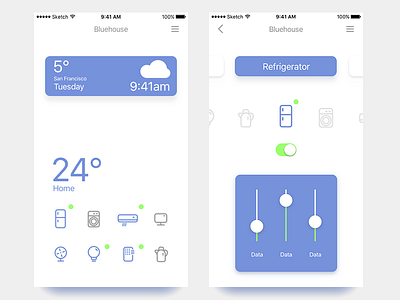 Daily UI #9 Intelligent House blue house intelligent interface tech ui