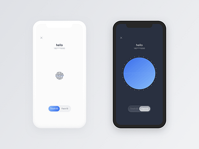 ID Scan concept concept face id iphonex recognition touch