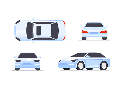 190704 blue car icon illustration taxi