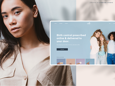 Birth control subscription service with telemedicine design feminine healthcare healthtech ui uiux webdesign website