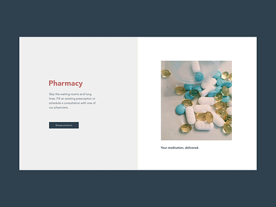 Online pharmacy for entire family benefits design healthtech helthcare image interaction interactive design options pharmacy scroll steps transition ui uiux webdesign website