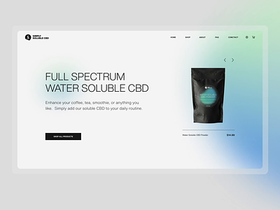 CBD products eCommerce website animation carousel cbd design desktop first screen fold gradient healthcare homepage interaction interactive design options product slider ui webdesign website