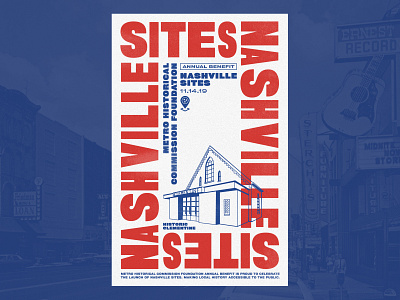 Nashville Sites design illustrator nashville photoshop poster print stretched type typography