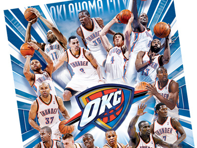 Oklahoma City Thunder 2012 team poster basketball durant nba oklahoma city playoffs poster thunder westbrook