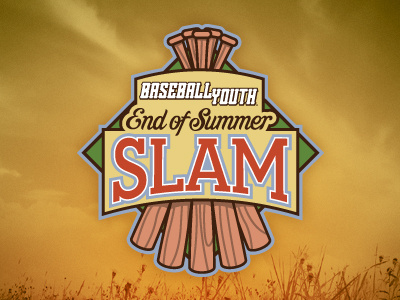 End of Summer Slam logo baseball bat logo sports summer tournament youth