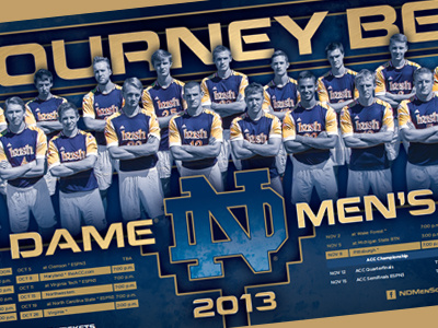 2013 Notre Dame Men's Soccer poster 2013 blue football gold irish ncaa notre dame poster soccer sports team