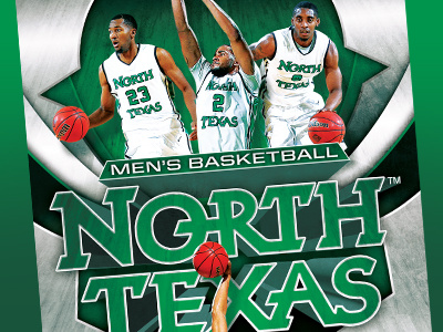2013-14 North Texas Basketball Promo Poster basketball green ncaa north texas poster silver sports
