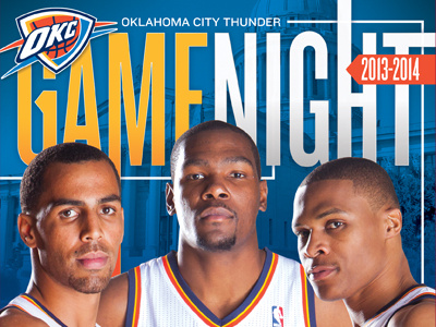 2013-2014 Oklahoma City Thunder program option #2 basketball durant game nba night okc oklahoma city program sports thunder westbrook