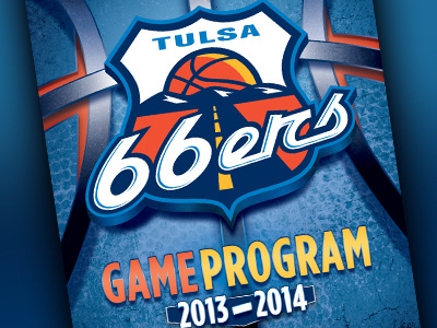 2013-2014 Tulsa 66ers Game Program 66ers basketball blue cover d league game nba orange program sports tulsa yellow