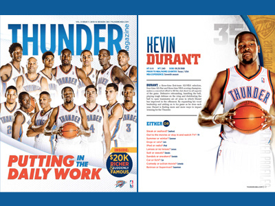 Oklahoma City Thunder Magazine v6, Is1 basketball durant magazine nba okc oklahoma city publication sports thunder westbrook