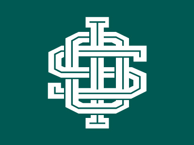 OSI Monogram green i inline logo monogram o s type white
