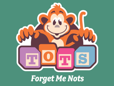 TOTS logo blocks illustration kids monkey