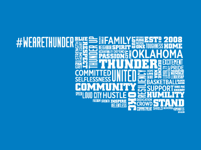Oklahoma City Thunder Decorative Word Clouds city cloud nba okc oklahoma thunder word