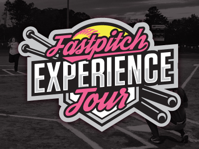 Fastpitch Experience Tour logo baseball bats black fastpitch home plate logo pink softball yellow youth